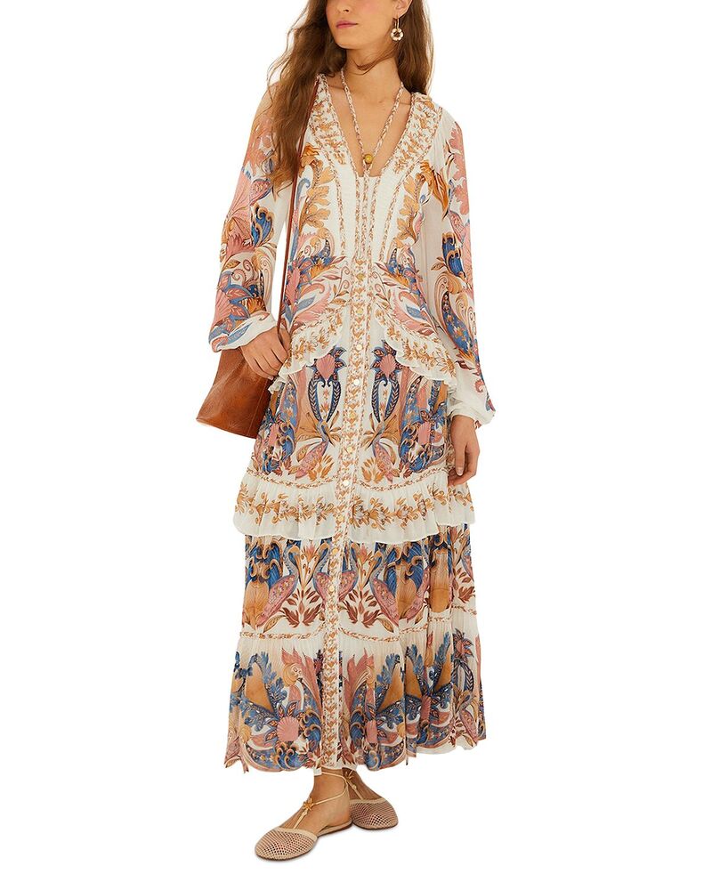 耕園 レディース トップス 衣装 マキシ FARM Rio Sea Garden Braided Tie Maxi Dressea Garden