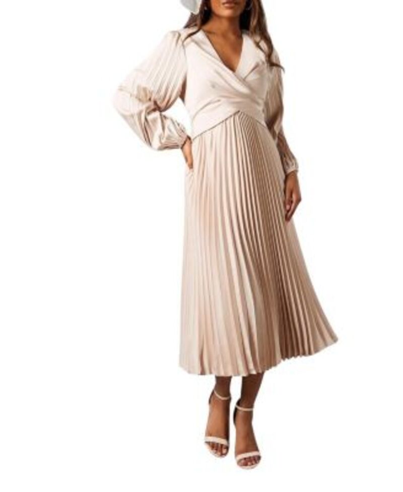 コースト レディース トップス ワンピース プチ ミディ スカート Coast Petite Pleat Skirt Midi Dress Antique Rose