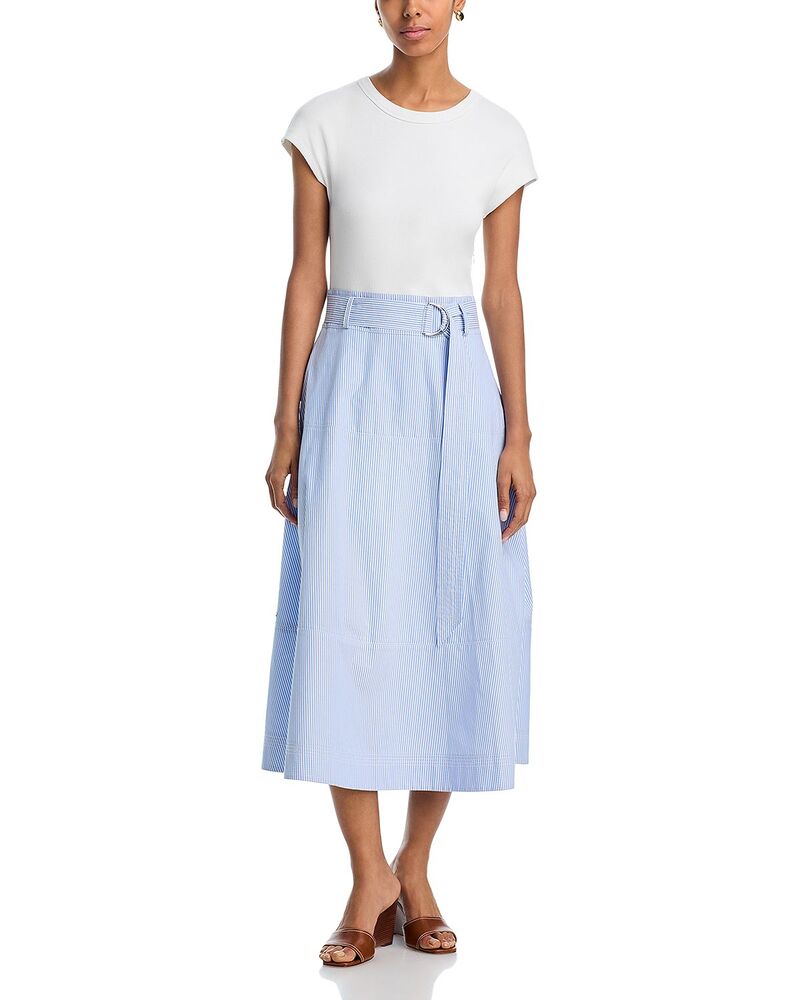 ヴェロニカ ベアード レディース トップス ワンピース Veronica Beard Belmar Mixed Media Dress Blue/white ホワイト