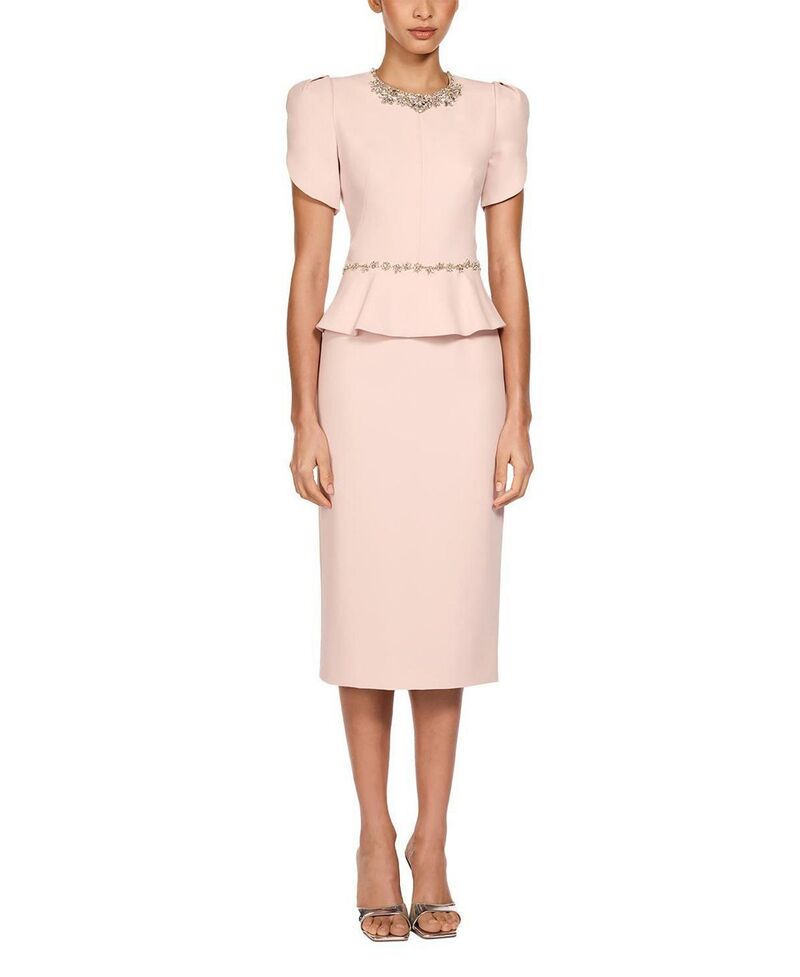 ジェニー・パッカム レディース トップス ワンピース フラワー柄 ミディ フラワー Jenny Packham Jules Floral-Embellished Midi Dress Morganite