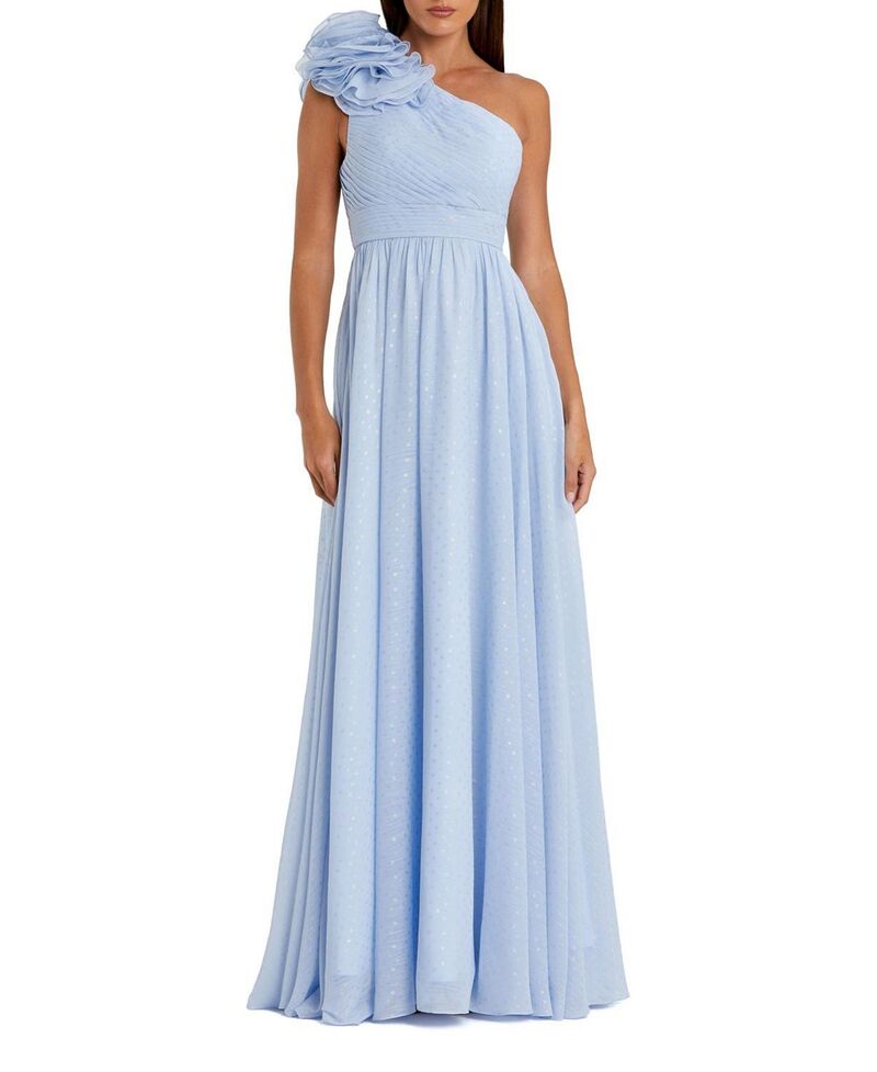 マックダガル レディース トップス ワンピース ドット柄 ドット フリル Mac Duggal Polka Dot Ruffled One Shoulder Gown Powder Blue ブルー 60,940円