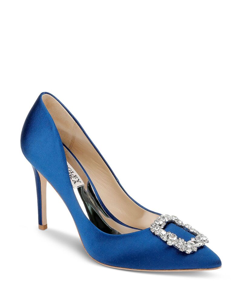 バッジェリーミシュカ レディース シューズ パンプス Badgley Mischka Women's Cher Crystal Buckle Pumps Blue ブルー
