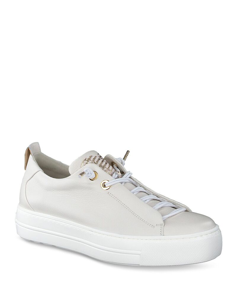 ポール・グリーン レディース シューズ スニーカー プラットフォーム Paul Green Women's Faye Platform Sneakers Ivory Gold Leather アイボリー|ReVida 店