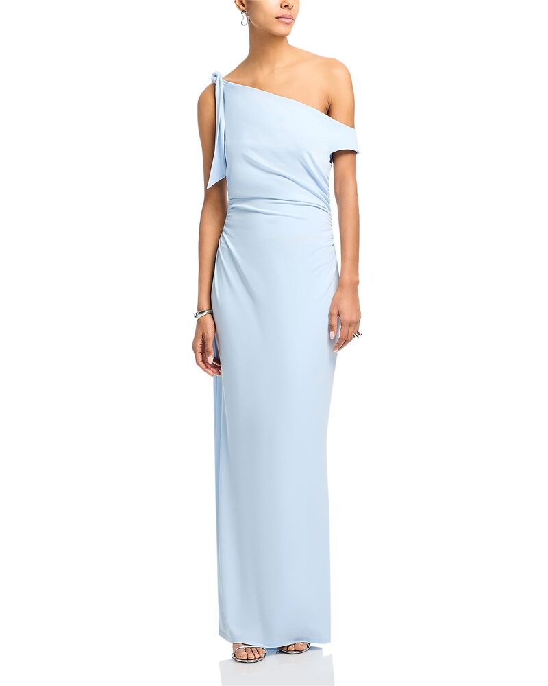 ワイフ レディース トップス ワンピース ギャザー ミディ WAYF Say Less Ruched Midi Dress Baby Blue ブルー