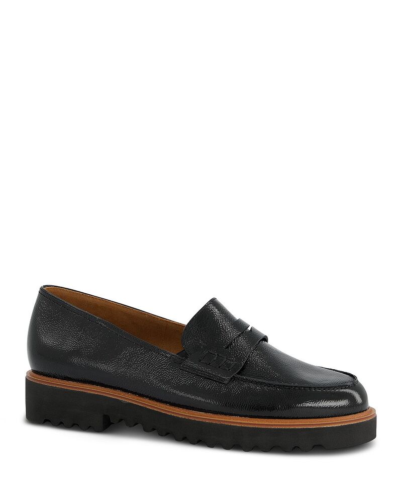 極点・緑であること レディース シューズ スリッポン・ローファー Paul Green Women\u0027s Carmel Penny Loafers Back Crinkled Patent
