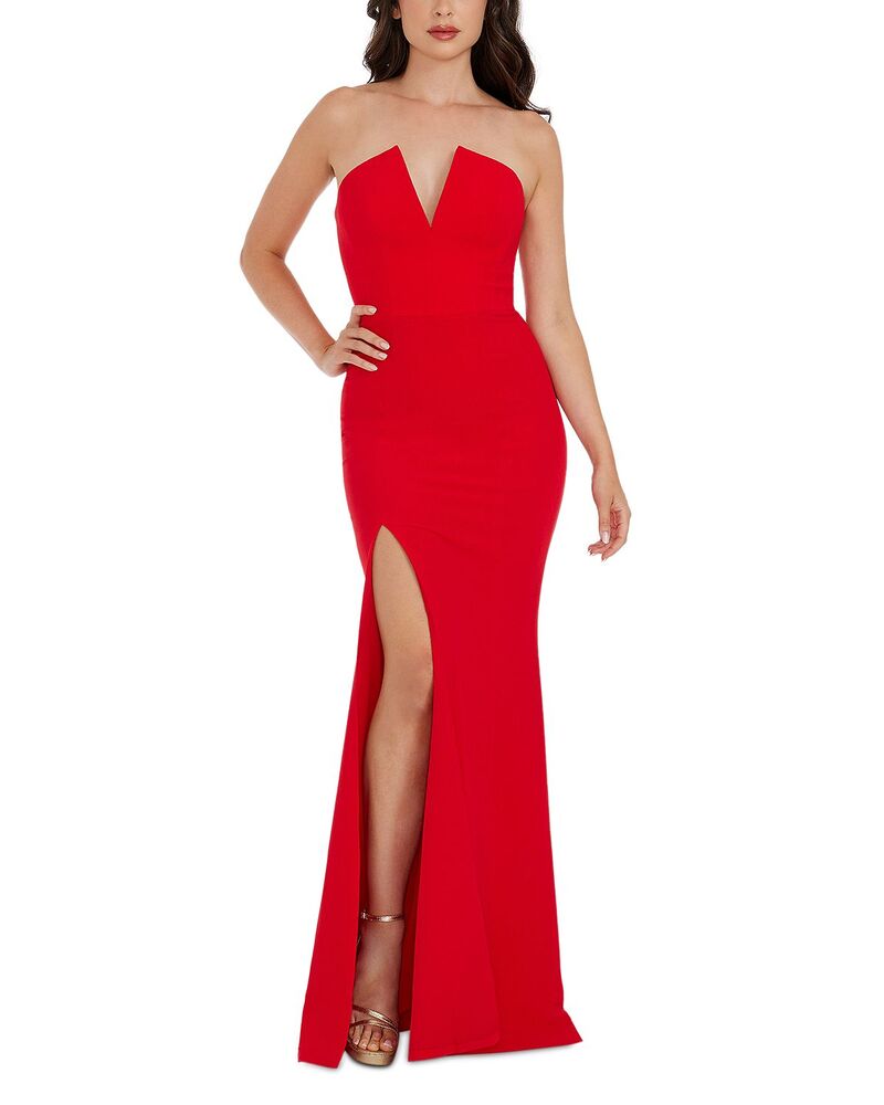 ドレスザポプレーション レディース トップス ワンピース Dress the Population Fernanda V Wire Bodycon Gown Rouge｜ReVida 店