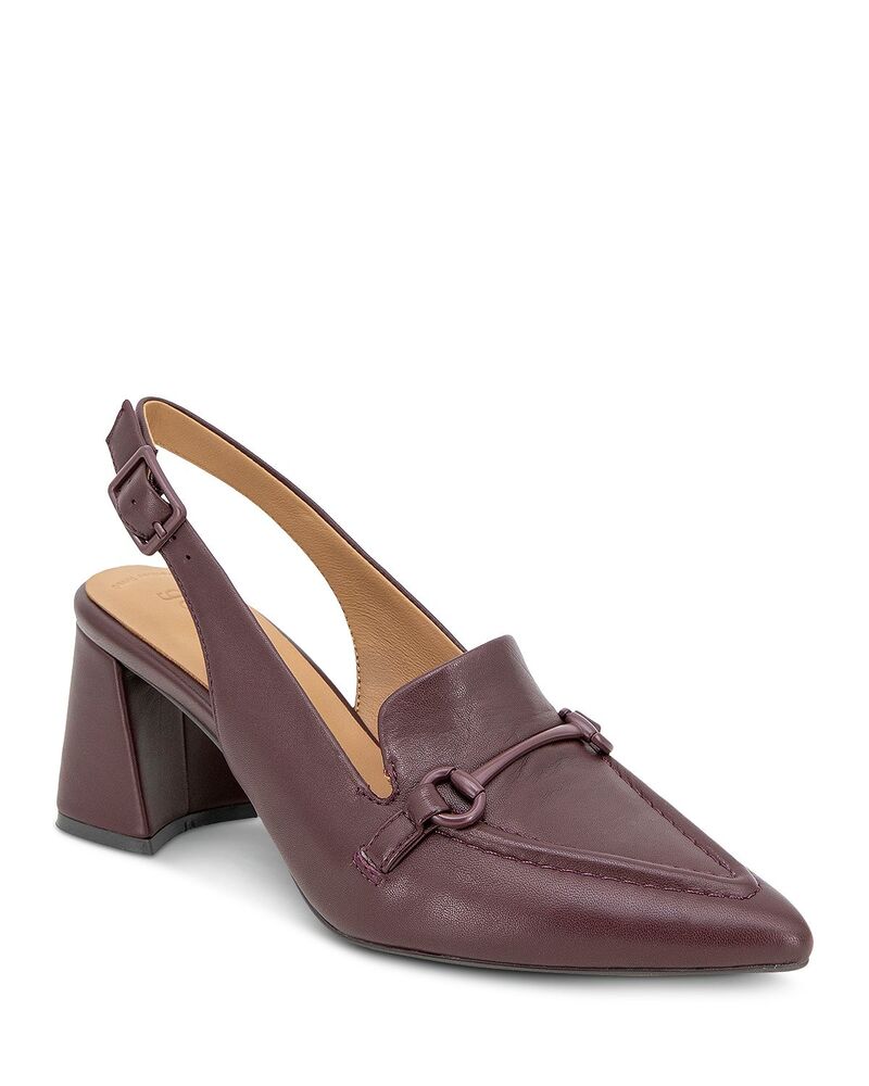 ケネスコール レディース シューズ パンプス レザー Gentle Souls by Kenneth Cole Women's Dawson Leather Slingback Pumps Burgundy Leather バーガンディ｜ReVida 店