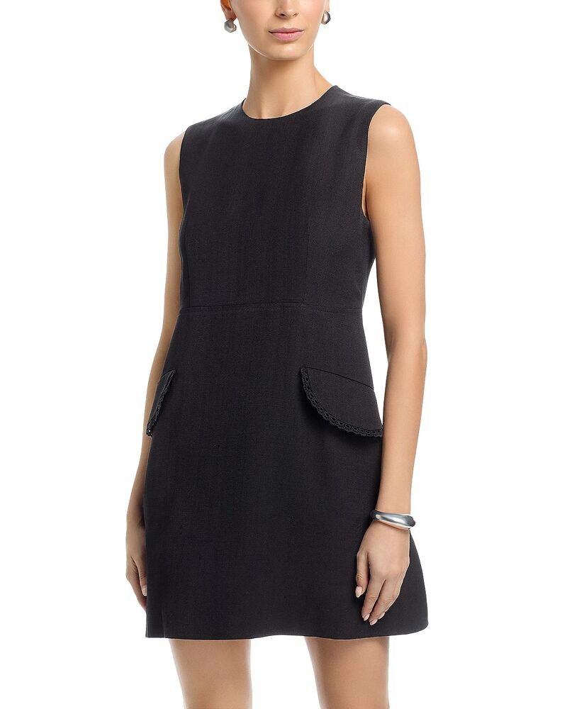 ジル・サンダー レディース トップス 衣裳 ノースリーブ Jil Sander Sleeveless Round Neck Shift Dress Black 黒いこと
