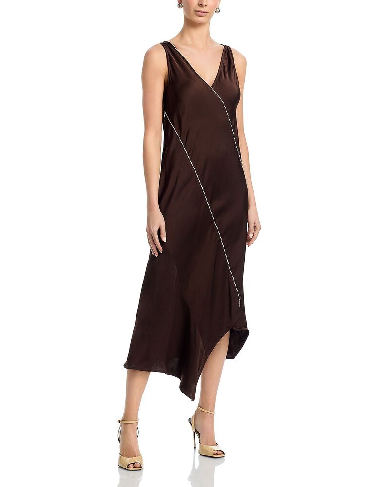 ジル・サンダー レディース トップス ワンピース アシンメトリー ミディ ノースリーブ Jil Sander Sleeveless Asymmetric Midi Dress Plum プラム｜ReVida 店