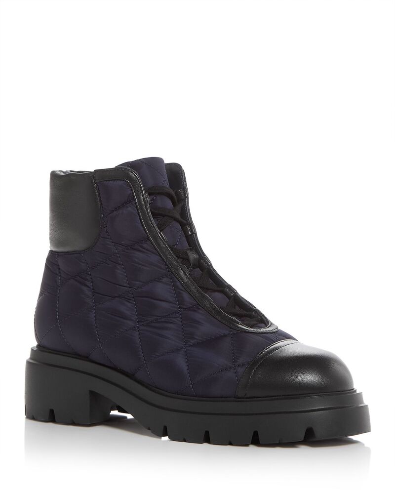スチュアート ワイツマン レディース シューズ ブーツ・レインブーツ キルティング Stuart Weitzman Women's Hudson Quilted Boots Navy/Black ブラック