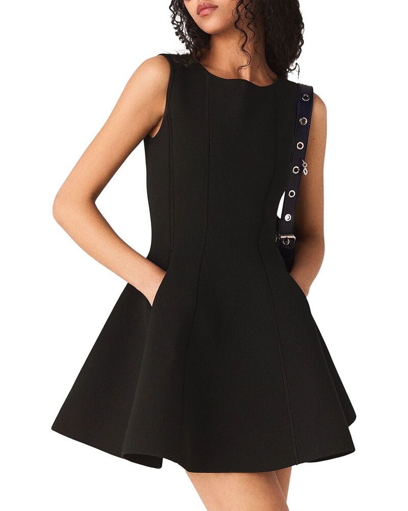 マージュ レディース トップス ワンピース Maje Skater Dress with Embellished Back Bows Black ブラック|ReVida 店