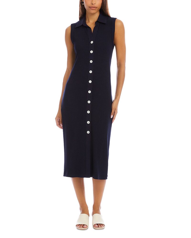 カレンケーン レディース トップス ワンピース リブ ミディ ノースリーブ Karen Kane Ribbed Sleeveless Midi Dress Navy ネイビー 27,170円