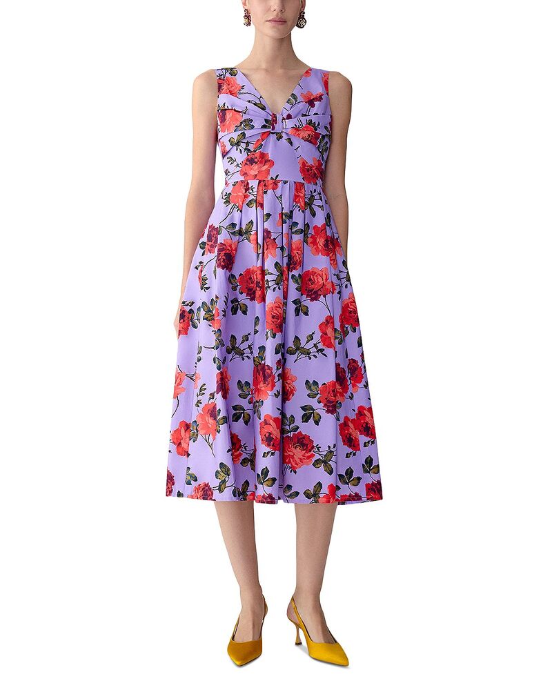 キャロライナヘレラ レディース トップス ワンピース A ライン Carolina Herrera Bow Bodice A-Line Dress Violeta Multi マルチカラー｜ReVida 店