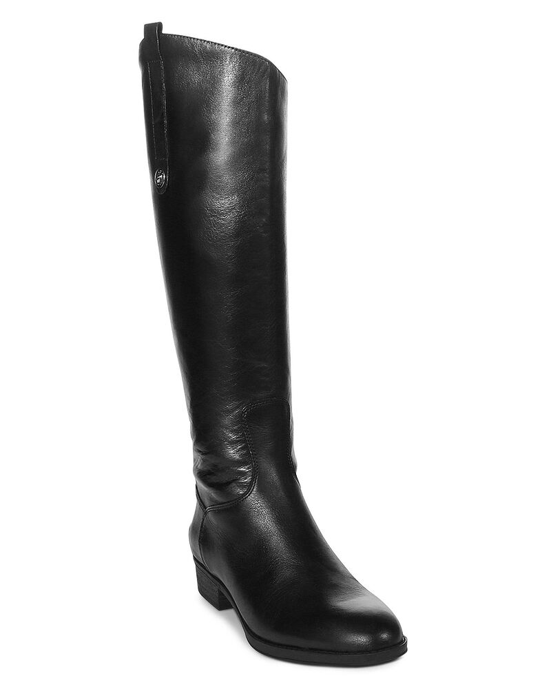 サムエデルマン レディース シューズ ブーツ・レインブーツ レザー ヒール Sam Edelman Women's Penny Round Toe Leather Low-Heel Riding Boots Black ブラック