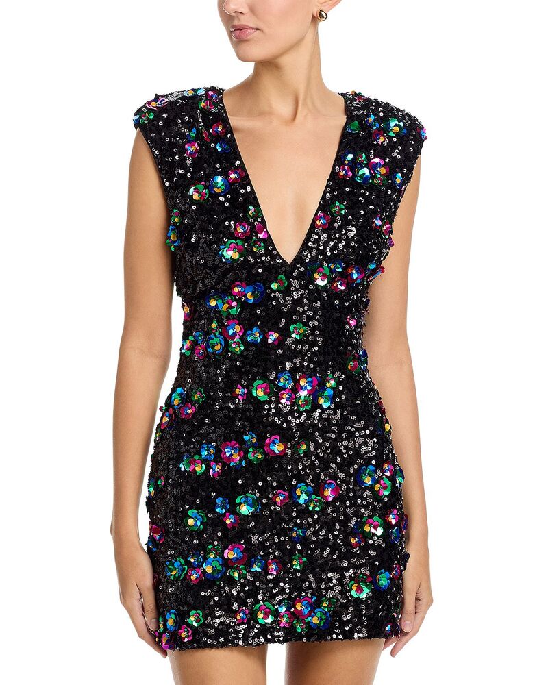 レイミー ブルック レディース トップス ワンピース ミニ スパンコール レース Ramy Brook Lacey Sequined Mini Dress Multi Rosette マルチカラー