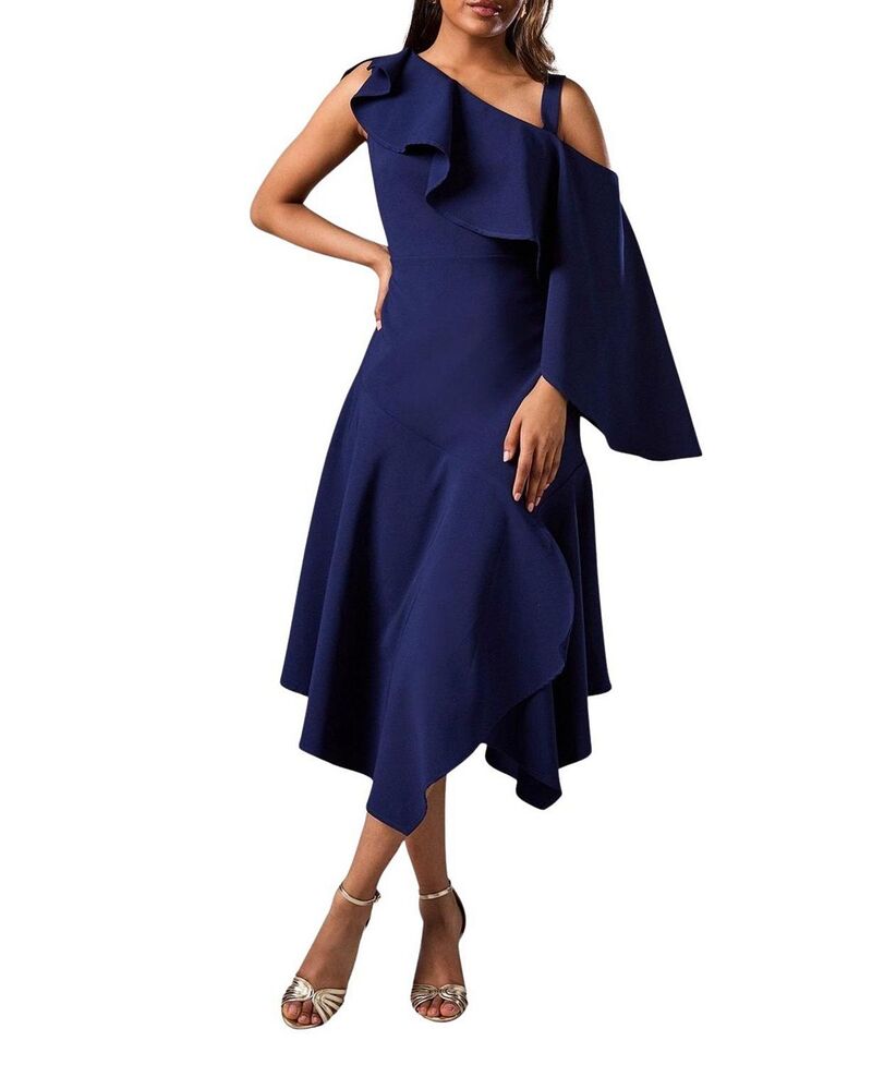 コースト レディース トップス ワンピース プチ ミディ Coast Petite Midi Weddinguest Dress Navy ネイビー