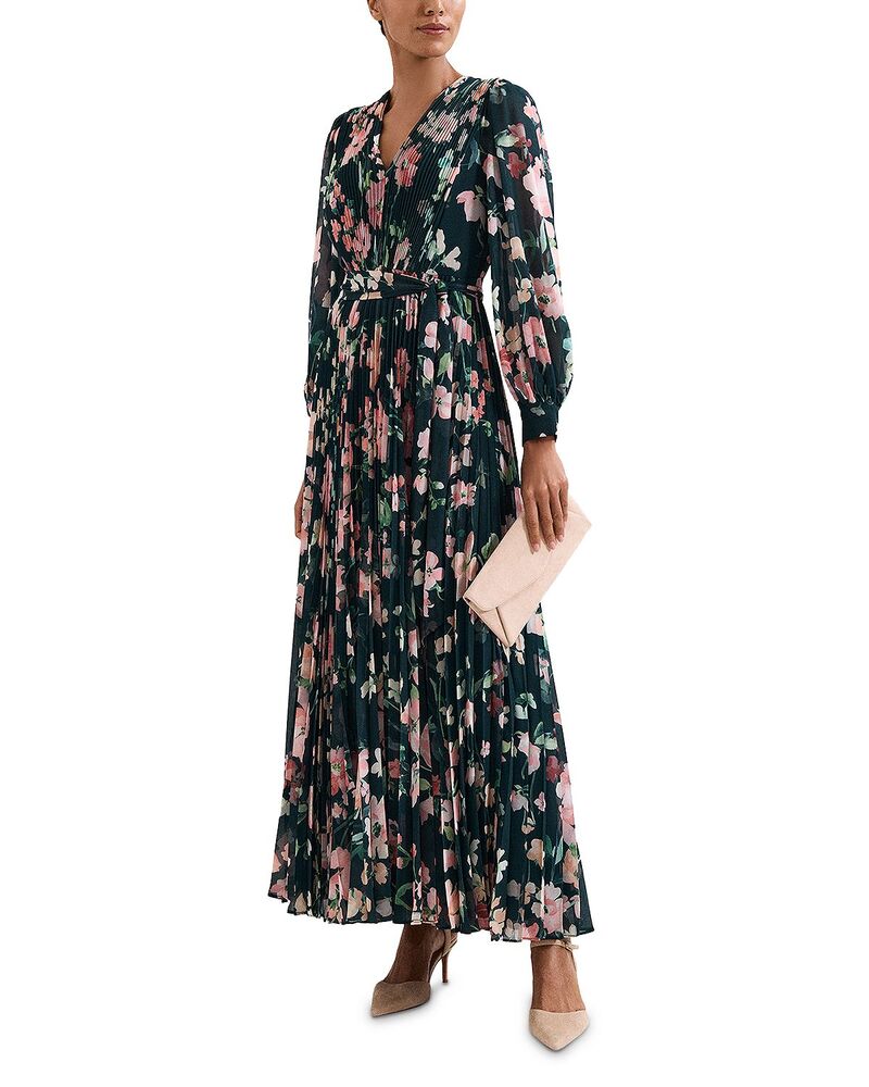 フェイズ・エイト レディース トップス ワンピース フラワー柄 マキシ フラワー Phaseight Rosa Floral Maxi Dress Teal ティール|ReVida 店
