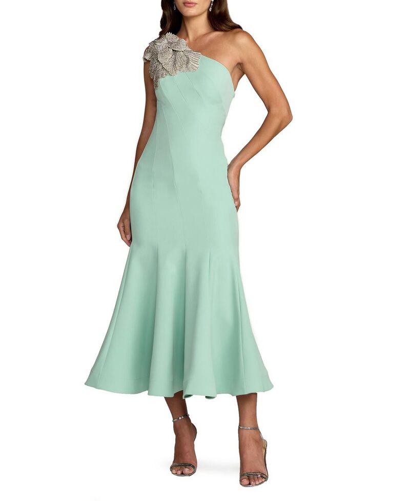 マックダガル レディース トップス ワンピース クレープ ミディ Mac Duggal Crepe One Shoulder Mermaid Midi Dress With Flower Sage セージ｜ReVida 店 73,590円