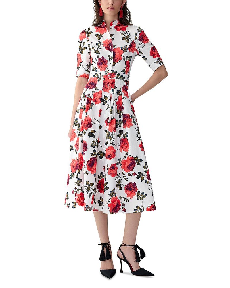 キャロライナヘレラ レディース トップス プルオーバー Carolina Herrera Short Sleeve Shirtdress White Multi 白いこと