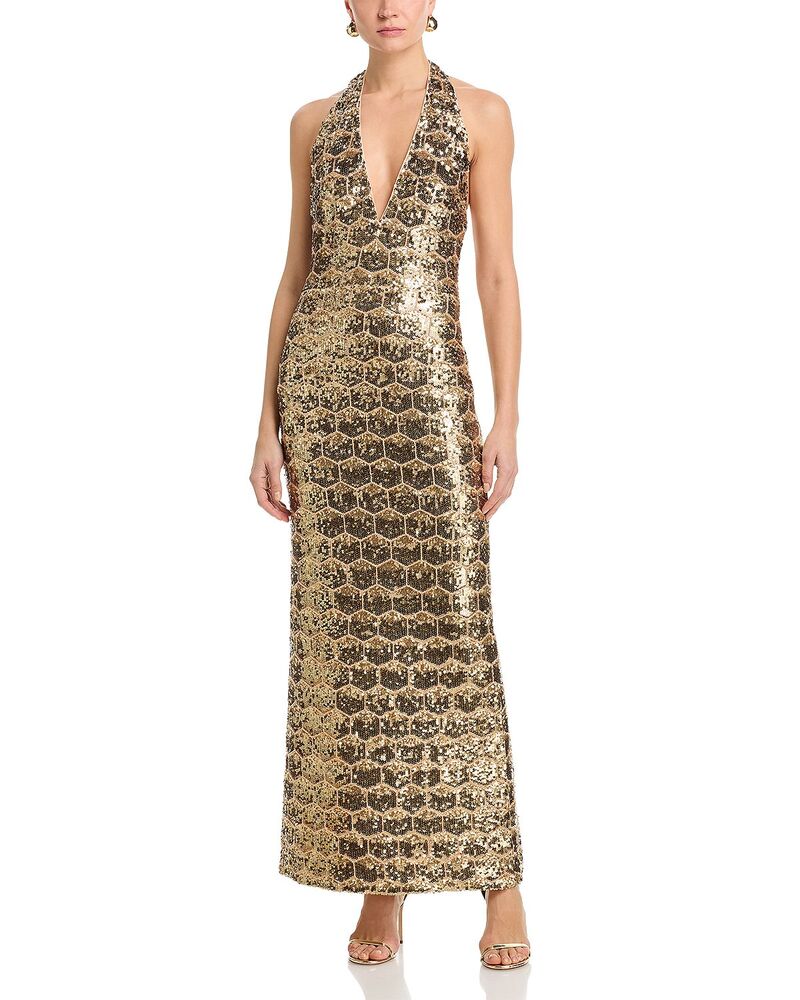 レイミー ブルック レディース トップス ワンピース Ramy Brook Shauna Gown Gold Sequin ゴールド