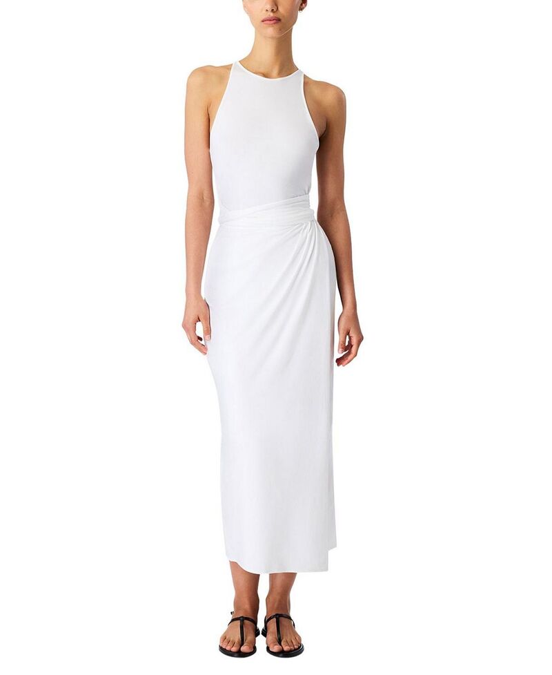 アナザー トゥモロー レディース トップス 衣装 Another Tomorrow Sarong Tie Dress White 白いこと
