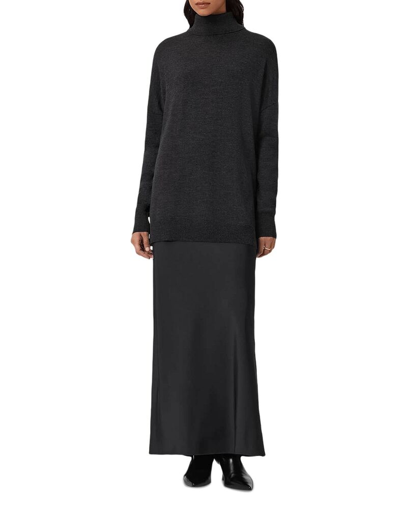 オールセインツ レディース アウター ニット・セーター ALLSAINTS Juno 2-in-1 Sweater Slip Dresshadow Black ブラック