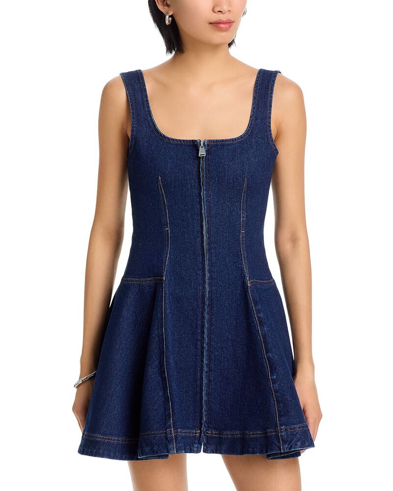 シムカイ レディース トップス ワンピース ミニ デニム SIMKHAI Eleodra Denimini Dress Imperial デニム