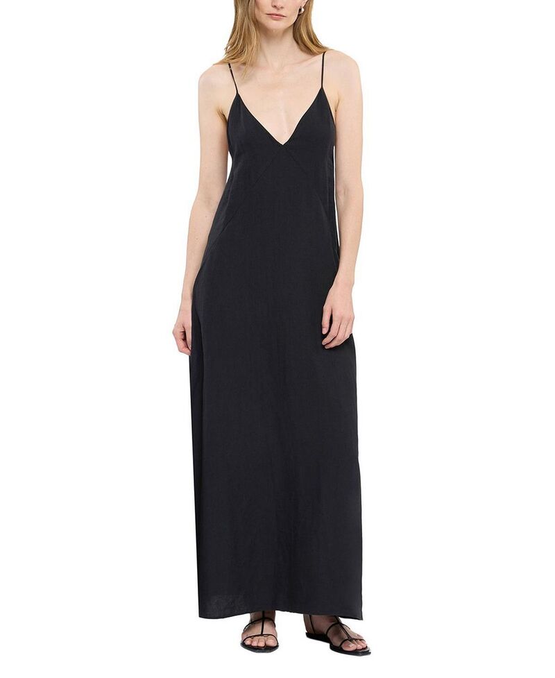 アナザー トゥモロー レディース トップス ワンピース Another Tomorrow Seamed Slip Dress Black ブラック｜ReVida 店