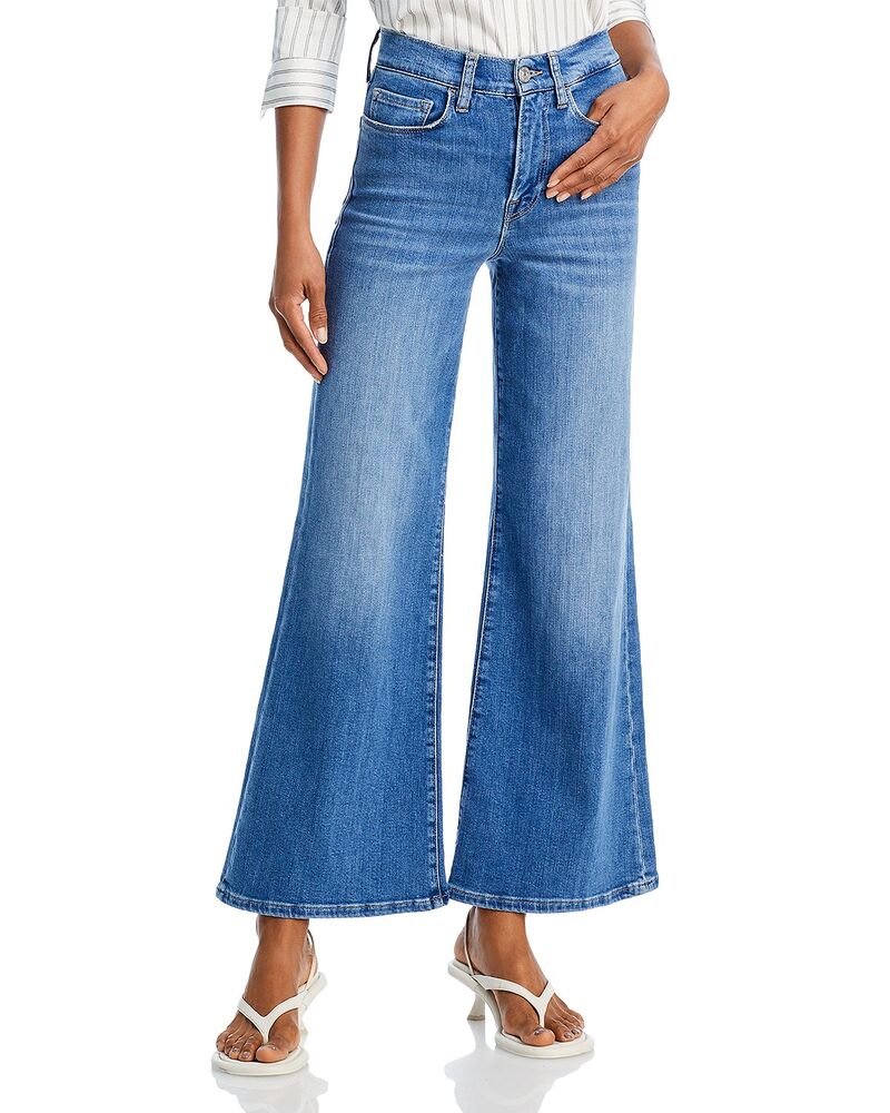 フレーム レディース ボトムス デニムパンツ ワイドレッグ ジーンズ FRAME Le Slim Palazzo High Rise Wide Leg Jeans in Drizzle｜ReVida 店