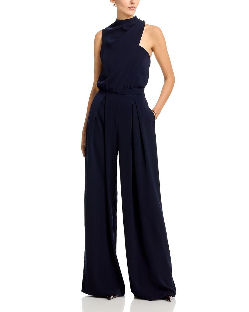 黒いこと頭光 レディース トップス 飛び降りる背広 ワイドレッグ Black Halo Floella Wide Leg Jumpsuit Navy 米国海軍