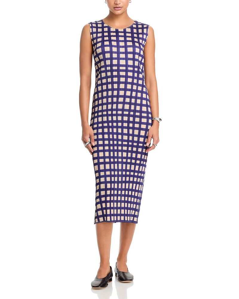 プリーツ プリーズ イッセイ ミヤケ レディース トップス ワンピース ミディ PLEATS PLEASE ISSEY MIYAKE Basket Midi Dress Navy ネイビー