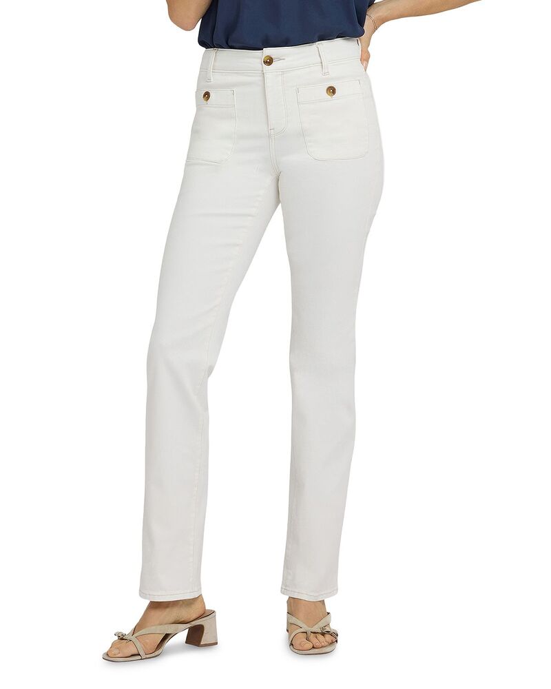 エヌワイディージェイ レディース ボトムス デニムパンツ ヴィンテージーンズ NYDJ Marilyn High Rise Patch Pocket Straight Jeans in Vintage White ホワイト