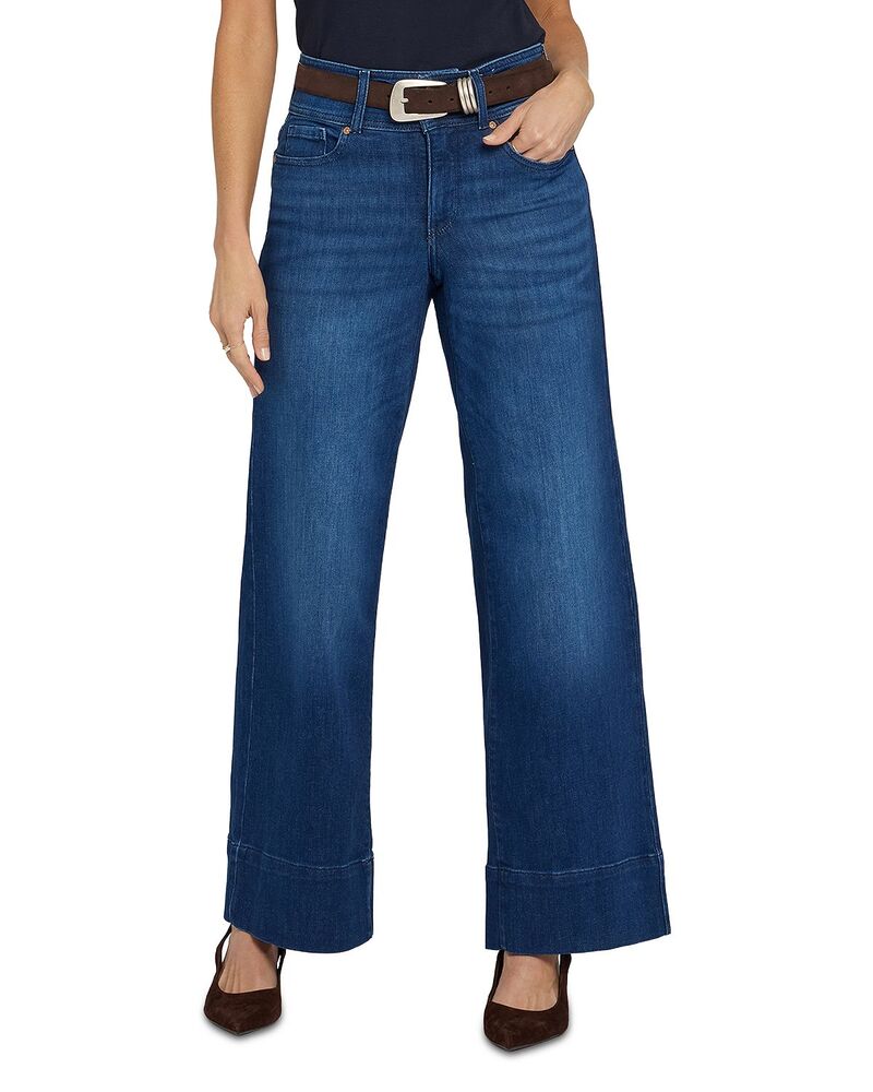 エヌワイディージェイ レディース ボトムス ジーンズズボン下 ワイドレッグ デニム NYDJ Teresa High Rise Wide Leg Double Button Jeans インチ Deep Wave Deep Wave レディースファッション-パンツ