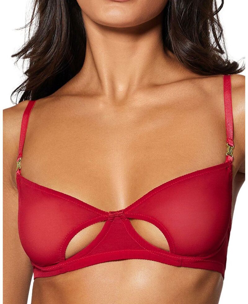 キキデモントパーネス レディース アンダーウェア ブラジャー KIKI DE MONTPARNASSE Brienne Balconette Bra Red レッド
