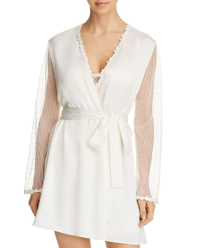 フローラニクルーズ レディース アンダーお召しもの ナイト爵お召しもの Flora Nikrooz Showstopper Charmeuse Cover-Up Robe Ivory 象牙色