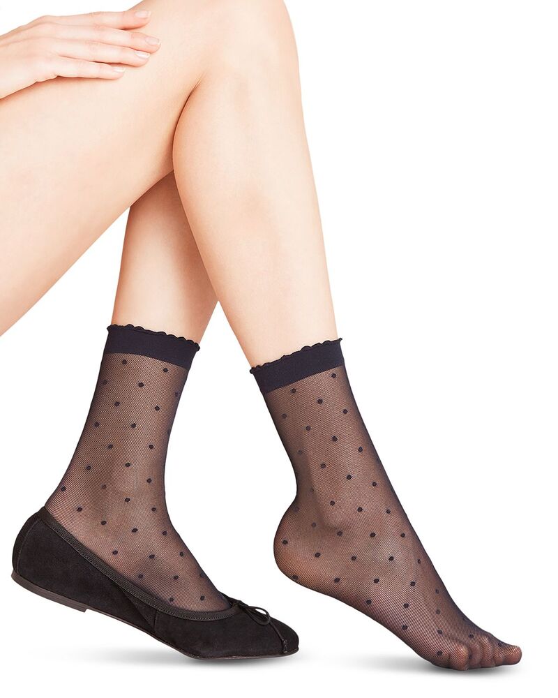 ファルケ レディース アンダーお召しもの ソックス シアー アンクル Falke Sheer Dot Ankle Socks Marine