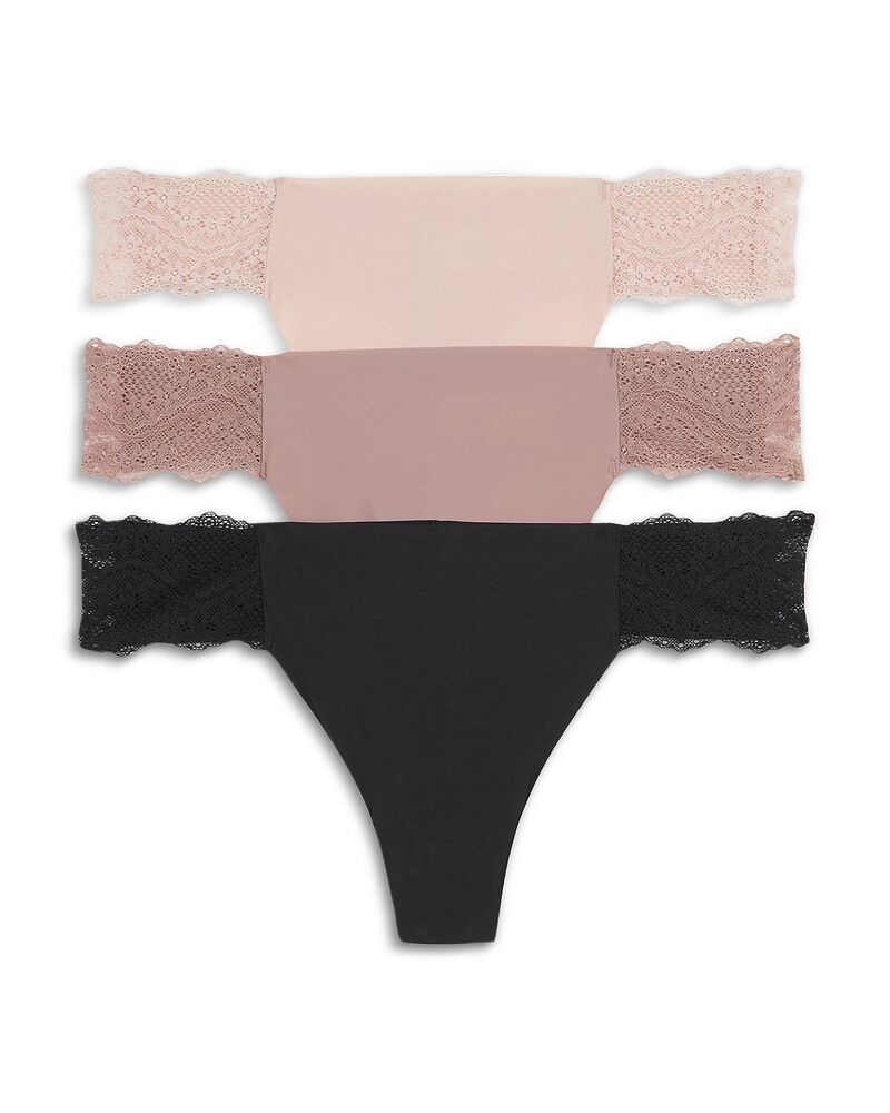 ビーテンプティッド レディース アンダーウェア パンツ b.tempt'd by Wacoal b.bare Thongset of 3 Rose Smoke/Antler/Night スモーク