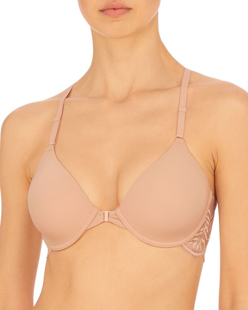 ナトリ レディース アンダーウェア ブラジャー Natori Lush Front Close Bra Rose/White ホワイト｜ReVida 店