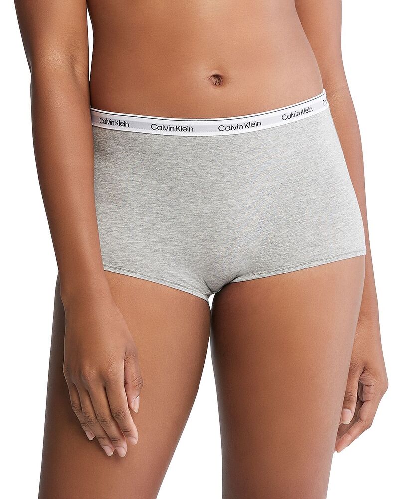 カルバンクライン レディース アンダー御召しもの ズボン下 ロゴタイプ Calvin Klein Modern Logo Boyshorts Gray Heather 薄墨色