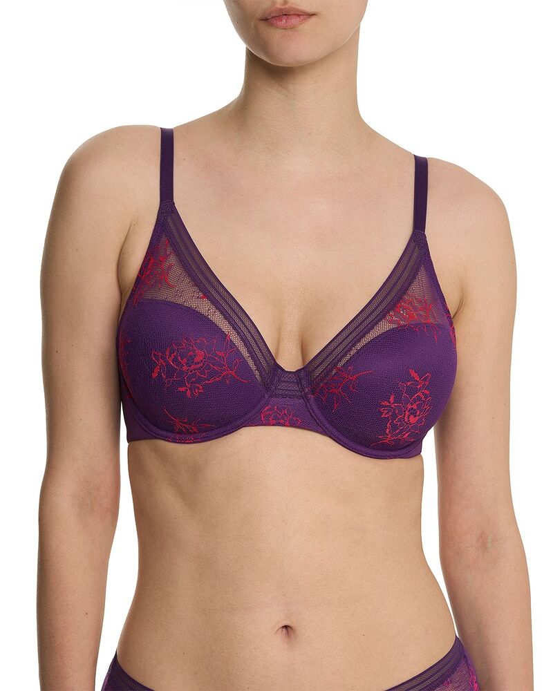 ナトリ レディース アンダーウェア ブラジャー レース Natori Love Lace Full Cover Bra Vivid Grape/Sakura グレープ