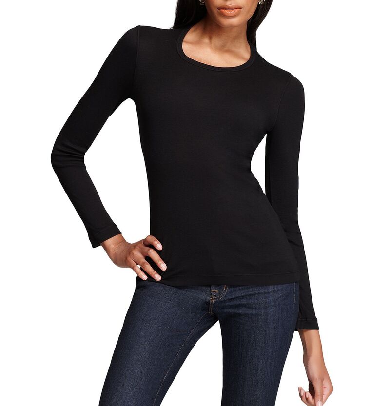 スプレンディット レディース トップス Tシャツ クルーネック Splendid 1X1 Crewneck Tee Black ブラック|ReVida 店