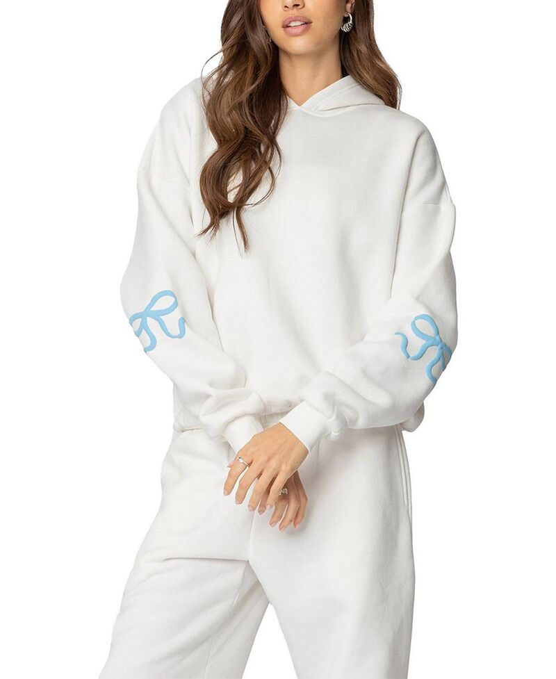 アディクテッド レディース アウター パーカー・スウェット Edikted Bonney Bow Detail Hoodie Cream クリーム