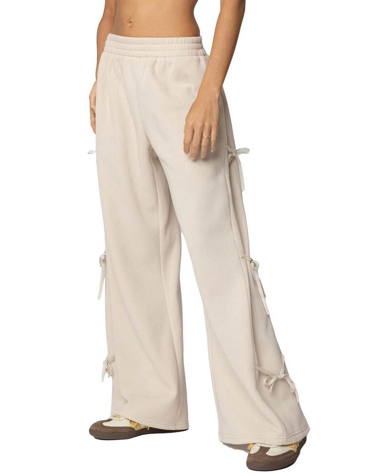 アディクテッド レディース ボトムス カジュアルパンツ スウェットパンツ Edikted Claudette Baggy Ribbon Sweatpants Cream クリーム|ReVida 店