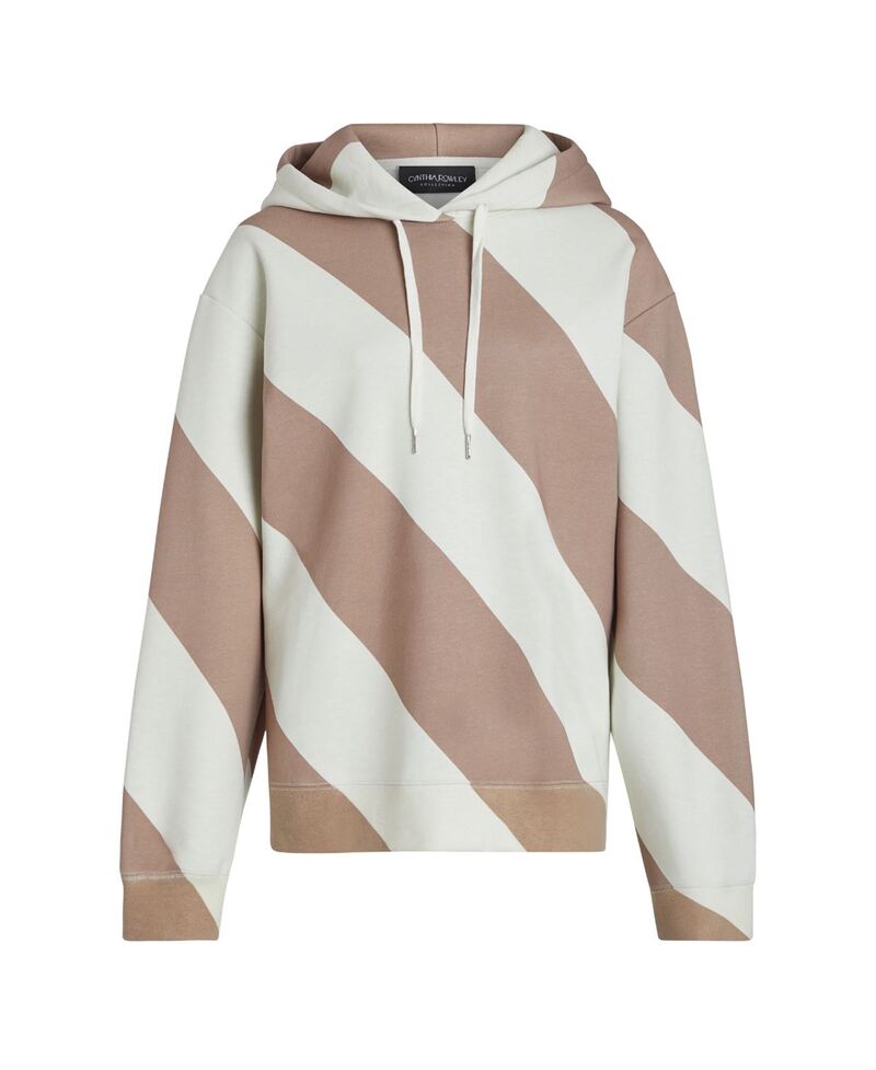 シンシアローレイ レディース アウター パーカー・スウェット Cynthia Rowley Drew Striped Hoodie Camel White 白いこと