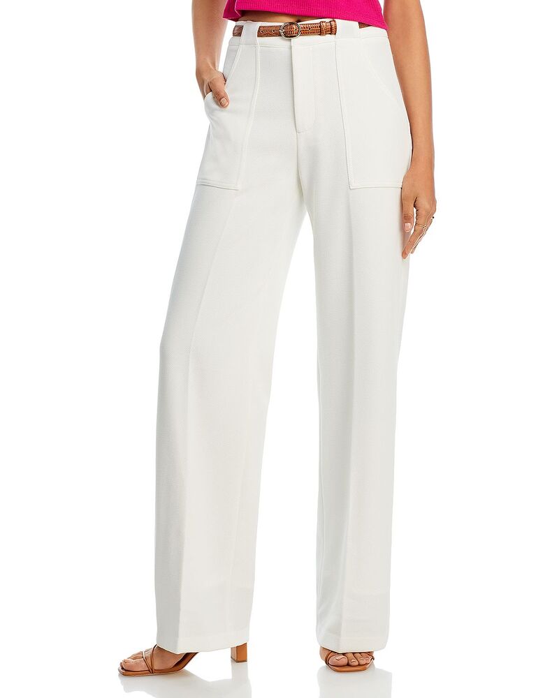 アクア レディース ボトムス カジュアルパンツ ワイドレッグ AQUA Wide Leg Pants - Exclusive White ホワイト|ReVida 店