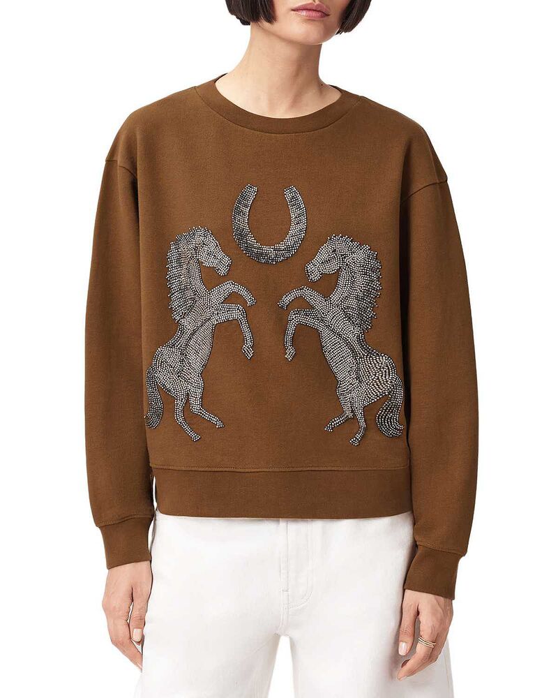 オールセインツ レディース アウター パーカー・スウェット シャツ ALLSAINTS Luck Pippa Sweatshirt Cognac Brown ブラウン