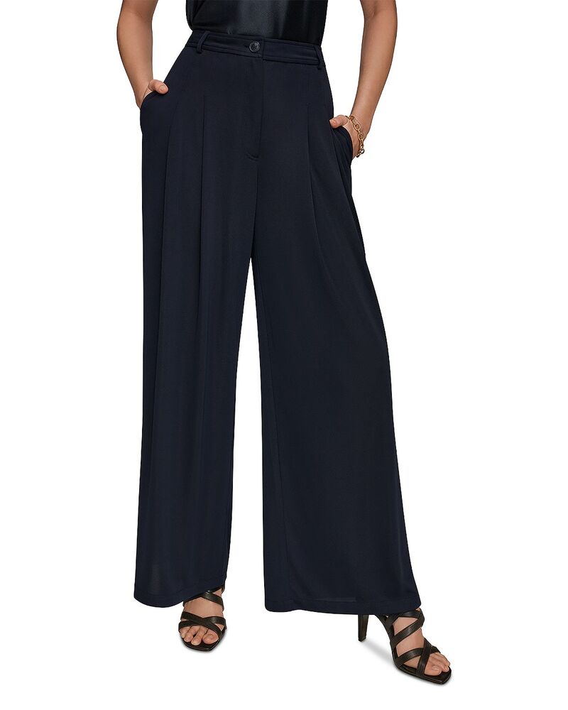 ダナ キャラン ニューヨーク レディース ボトムス カジュアルパンツ ワイドレッグ プリーツ Donna Karanew York Pleated Wide Leg Pants Nightfall