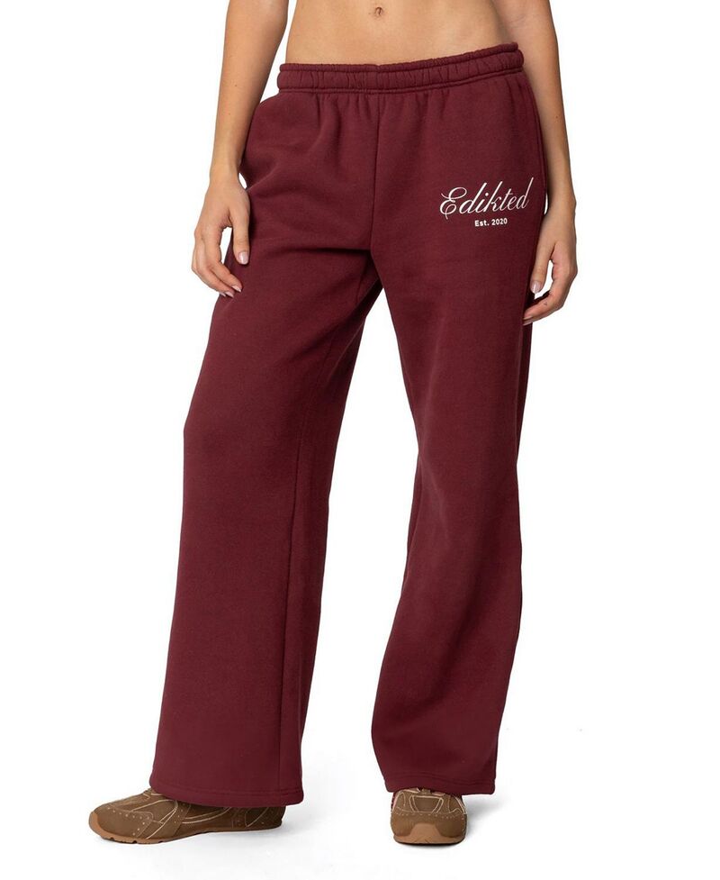 アディクテッド レディース ボトムス カジュアルパンツ スウェットパンツ Get Edikted Sweatpants Burgundy バーガンディ