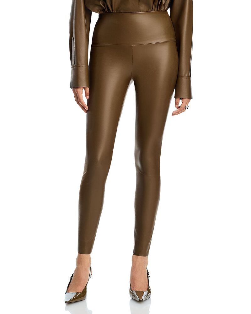ノーマカマリ レディース ボトムス レギンス なめし革 フェイクレザー Norma Kamali Faux Leather Long Leggings Bark