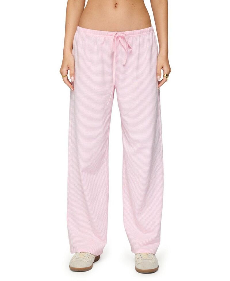 アディクテッド レディース ボトムス 心地好いズボン下 プチ Edikted Petite Olivia Striped Loose Fit Pants Light-Pink サクラ色